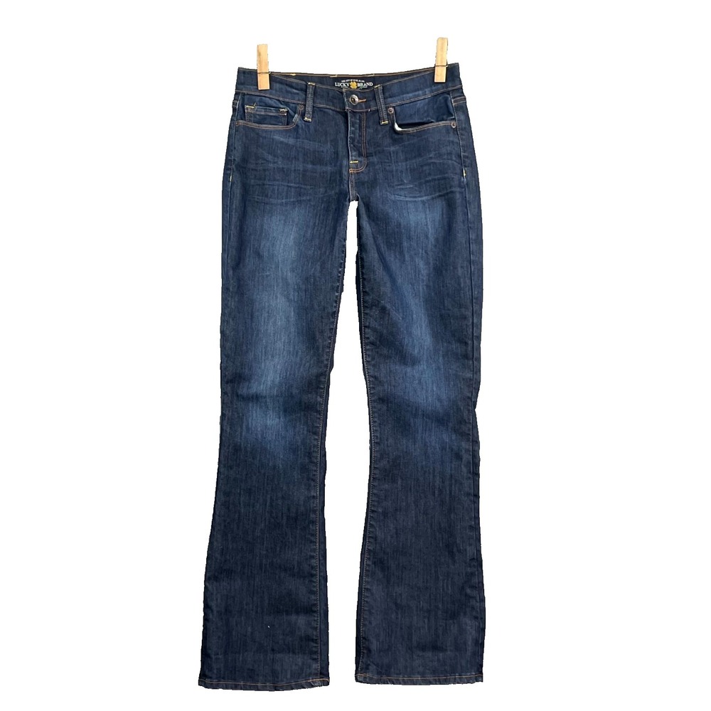 Lucky‎ Brand Sofia Boot Jeans Womens 6/28 Blue Whisker Boho Rodeo Western Preppy